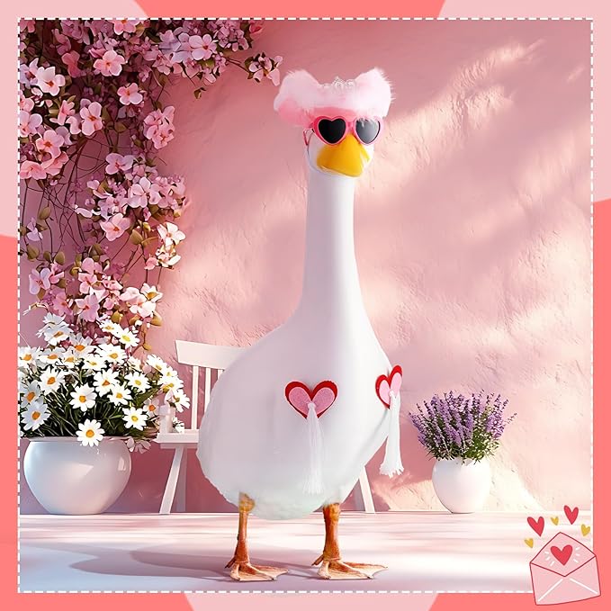 Outus Halloween Sexy Cowgirl Goose Outfits Funny Pink Cowboy Porch Goose Outfit 23 Inch Cowgirl Lawn Geese Cloth for Halloween Valentines Bachelorette Party Yard Garden Outdoor Decor