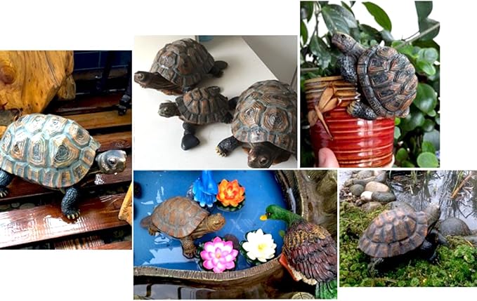AETVRNI Turtle Figurine Garden Statue Resin Animal Sculpture Realistic Turtle of Polyresin Garden Patio Lawn Yard Outdoor Decorative,S