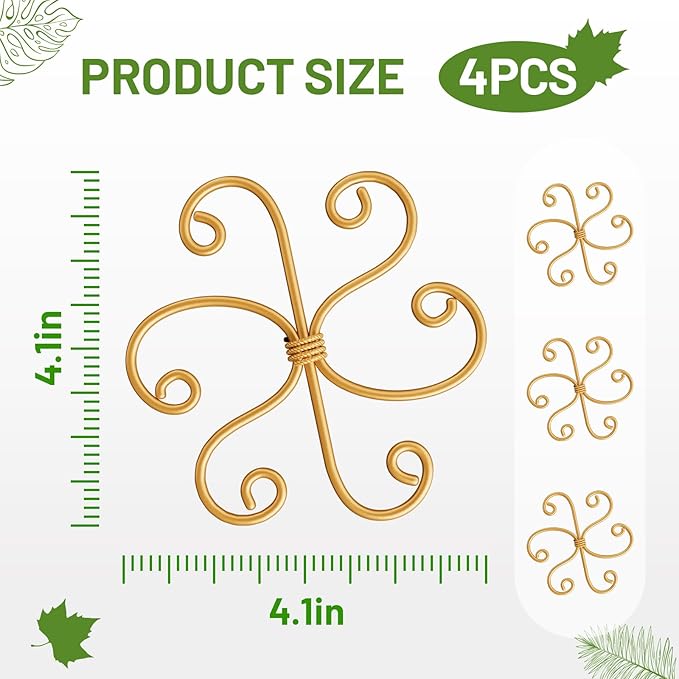 4PCS Iron Monstera Support, Uniquely Designed Plant Support Stakes for Indoor Plants, Stable Plant Stakes and Supports, Turtle Shell Bamboo Clamp Set for Thriving Growth