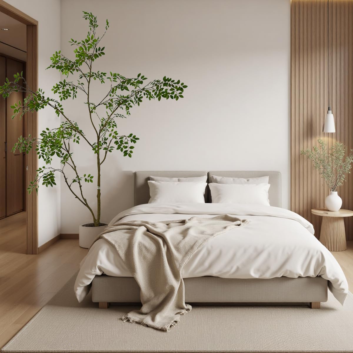 Artificial Elm Tree Faux Elm Tree 7ft Tall Fake Plant in Pot Fake Silk Tree Faux Plants Indoor