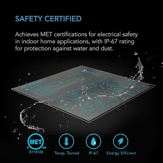 AC Infinity SUNCORE H5, Seedling Mat 20” x 20.75” with Digital Thermostat Controller for Exact Temperature Levels, Waterproof Heating Pad for Indoor Gardening, Hydroponics, Germination, Cloning
