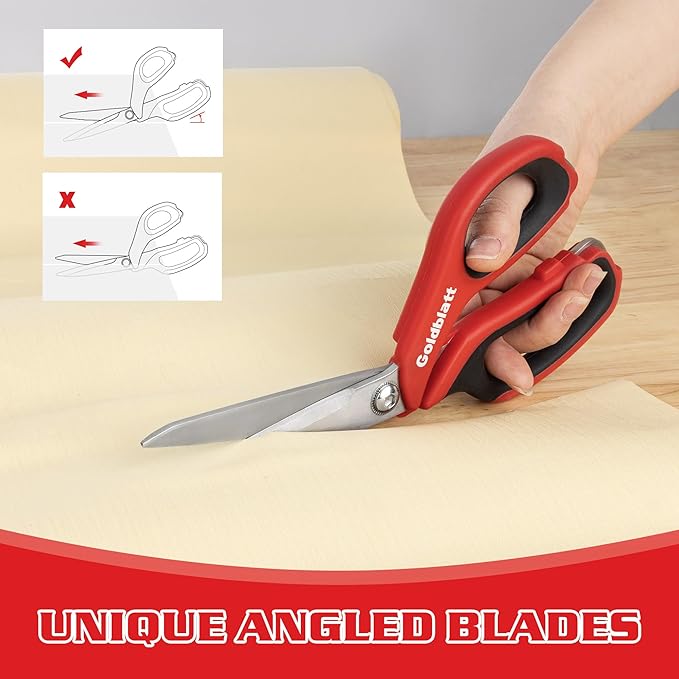 Goldblatt 2PS Scissors Heavy Duty, Multipurpose Shop Scissors with Stainless Steel Blade and Comfortable Handle, Easy Cutting Cardboard, Wires, Leather, Fabric