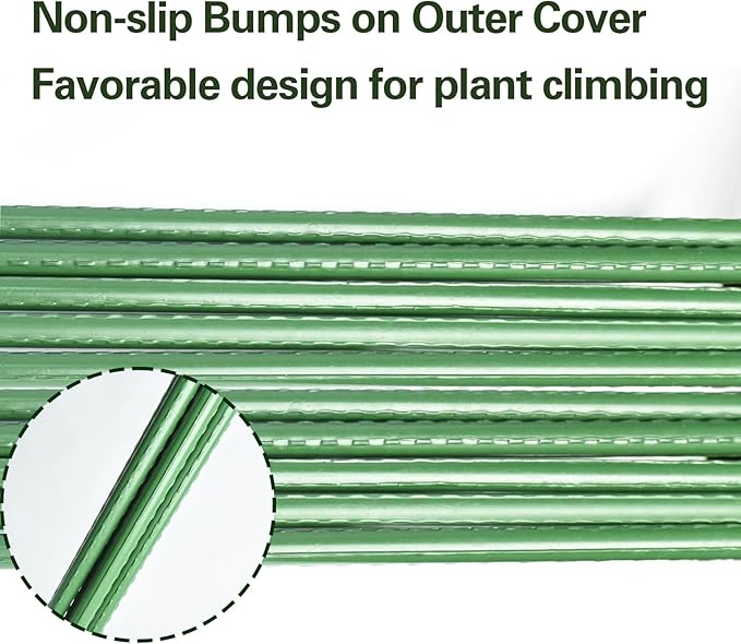 Plant Stakes 36 inch, 3ft Steel Garden Stakes 25 Pack, Sturdy Plant Support for Climbing Plants, Tomatoes, Beans, Cucumbers, Peppers, Flowers, Potted, Strengthen and Stem to Grow Better