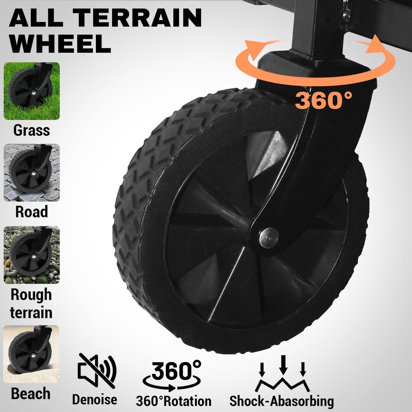 Collapsible Wagon 352LBS Capacity, Foldable Large Carts, Heavy Duty Outdoor Folding Cart with All-Terrain Wheels, Utility Garden Beach Wagon with Storage Bag Green