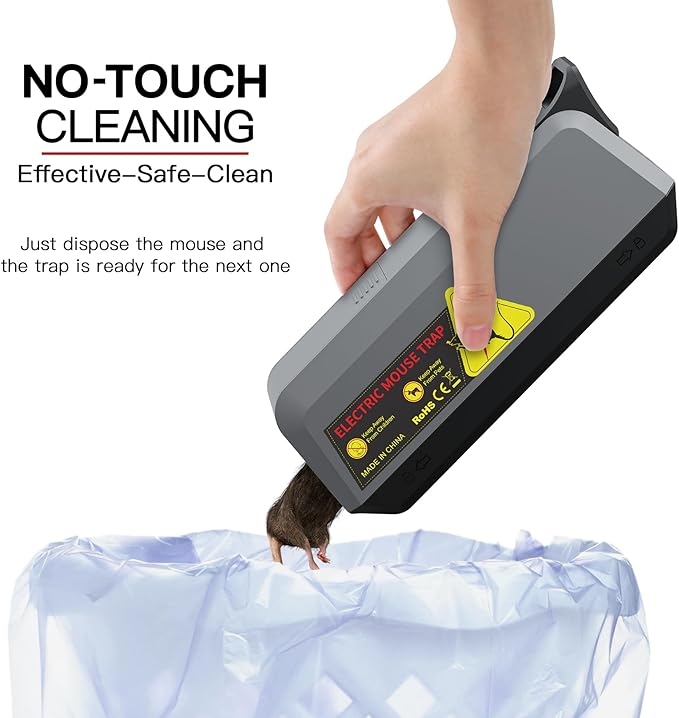 Electric Mouse Trap Refill for Home, Reusable No-Touch Electric Mouse Trap Zapper with Powerful Voltage Effectively Kills Mice in Living Rooms, Kitchens, Garages, and More, 4 Pack, Black