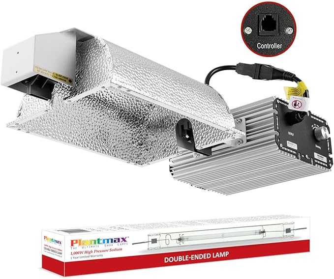 UltraGrow – Classic 1000W DE Double Ended HID Grow Light System with HID Bulb, Dimmable Ballast for Indoor Growing (Classic Controller & HPS)
