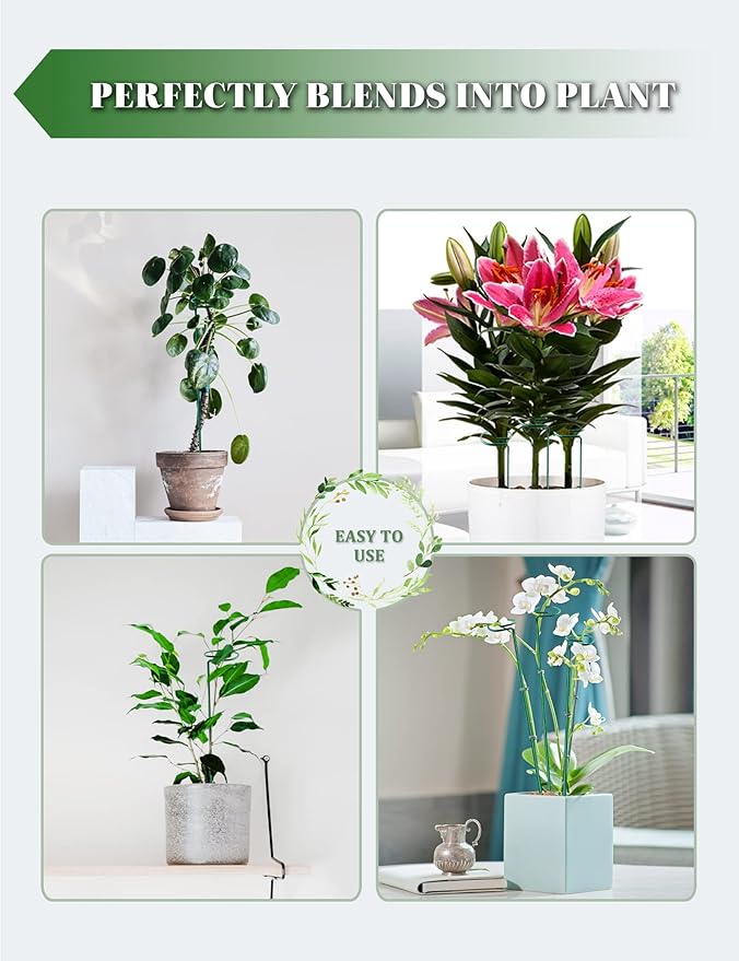 Joyhalo 6 Pack Plant Stakes and Supports, 16 Inch Flower Stakes and Support for Garden Outdoor Plant, Phalaenopsis, Paperwhites, Oriental Lilies, Zinnias, Orchids, Delilah, Lily, Rose, Bean Plants.