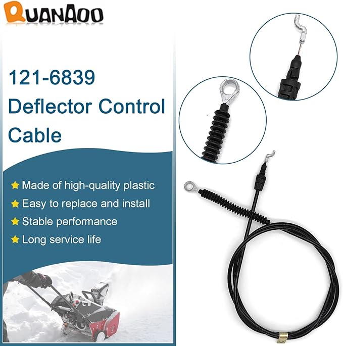 Deflector Control Cable 121-6839 for Toro Snow Blower fits Toro Power Max 37771 37772 37775 37777 37780 38813 38816 38817 Snow Thrower