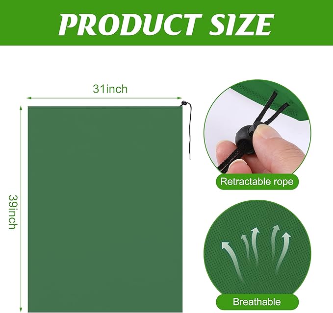 Alpurple 3 Packs Winter Drawstring Plant Covers- 31 x 39 Inch Warm Plant Protection Cover Bags, Frost Cloth Blanket Protecting Fruit Tree Potted Plants from Freezing Animals Eating