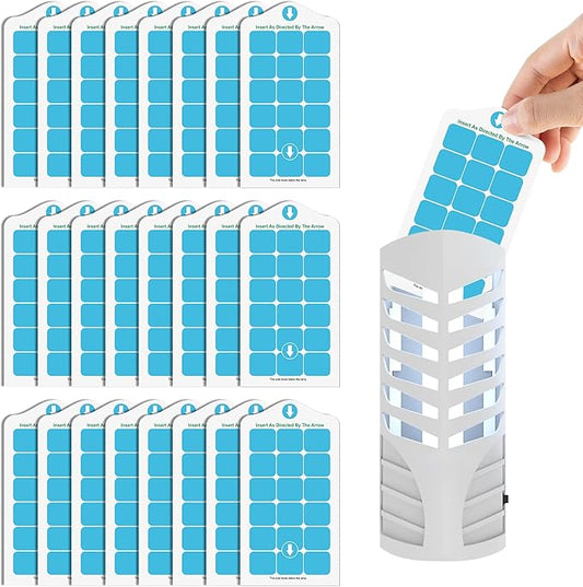 Qualirey 25 Pack Flying Insect Trap Refill Compatible with VEYOFLY Fly Trap LAMP Refill-VF02, Glue Board Bug Catcher, Replacement Sticky Glue Cards for Indoor Mosquito Gnat Fly & Other Bugs (Classic)