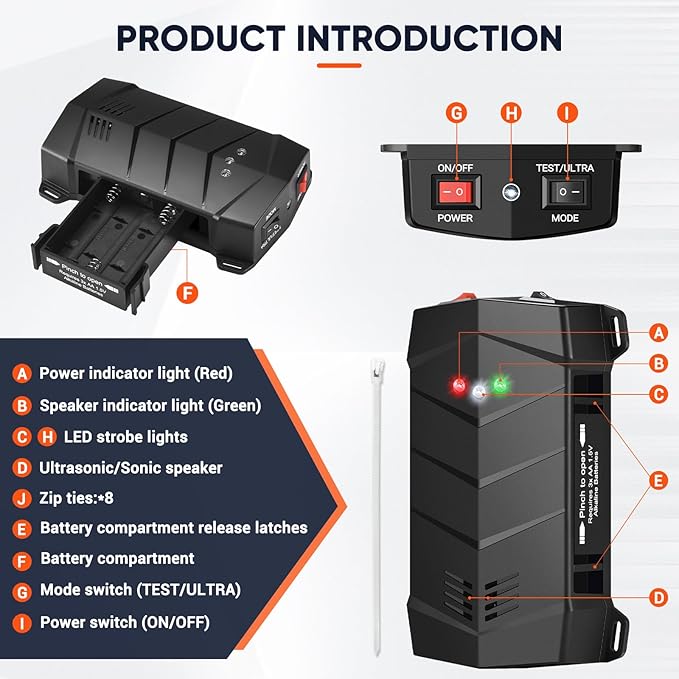 2 Pack Battery Powered Ultrasonic Rodent Repeller for Car Engines – Under Hood Mouse Deterrent for Cars, Garages, Basements, and Warehouses