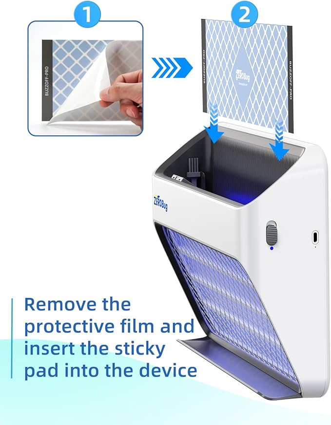 Sticky Fly Trap Refills 5-Pcs for BUZZOFF PRO Zapper, Fruit Fly Catcher Glue Boards for Indoor Use, Odourless, Mess-Free Insect Control