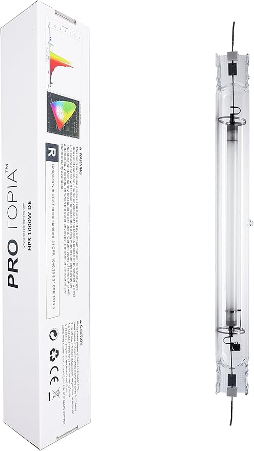 HPS1000W Double Ended high Pressure Sodium Grow Light Bulb High PAR Enhanced Warm Light Spectrums CCT 2100K Lamp for Plants Grow Light Bulbs for Indoor Plants Full Spectrum Grow Light Bulbs