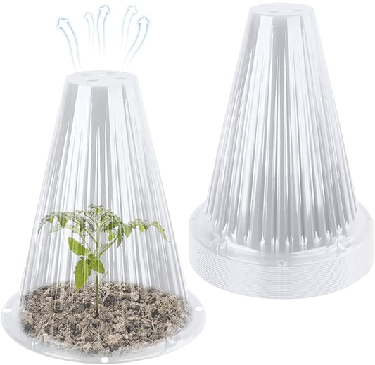 20 Pack Garden Cloches for Plants, Reusable Bell Plant Cover, Plant Covers Protectors from Animals Snails Birds Chickens Insect, 9.18" H X 7.56" D (Clear)