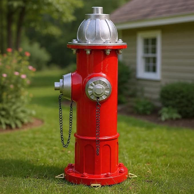 Fire Hydrant for Dogs to Pee On, Dog Fire Hydrant Pee Post Outdoor Statue for Yard Lawn Decor, Garden Sculpture Dog Porch Potty, 13.5" H × 5.9" L × 5.1" W (Retro)