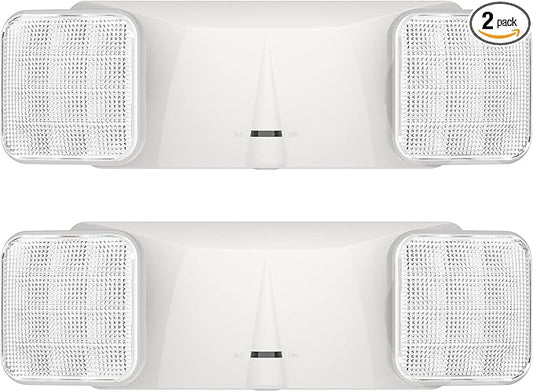 SPECTSUN 2 Packs Led Emergency Light White, Adjustable Square Head Emergency Led Light with Battery, White Emergency Light/Emergency Light Fixture/Emergency Exit Sign/Emergency Exit Light.