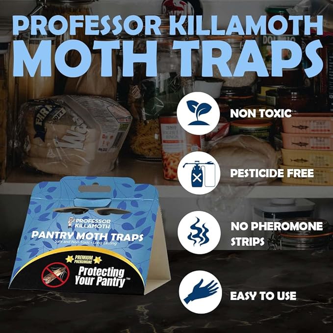 Pantry Moth Traps 6 Pack | New Blue Design | Child and Pet Safe | Premium Attractant