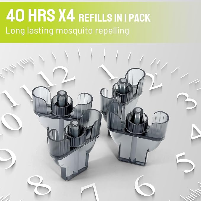 Mosquito Repellent Refills 4 Pack: 160 Hours Compatible with E-Series Mosquito Repeller, 20FT Protection Zone Mos-Quito Repellent, Ideal for Bedroom, Kitchen, Garden, and Outdoor Use