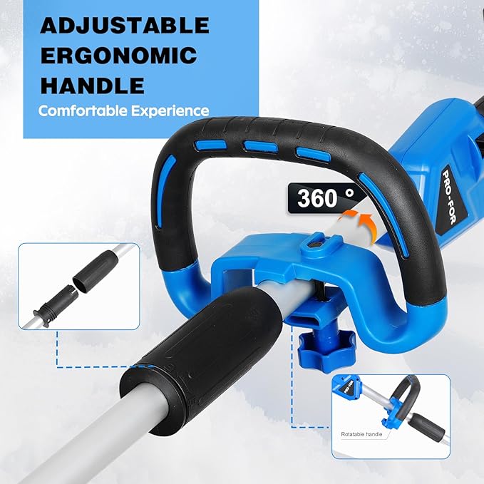 40V Cordless Snow Shovel, 13.5-Inch Battery Snow Blower Electric with Adjustable Directional Plate, 2×20V/4.0Ah Lithium Batteries and Quick Dual-Port Charger Included