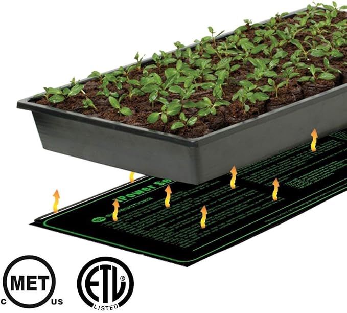 iPower 48" x 20" Waterproof Durable Seedling Heat Mat with Controller Warm Hydroponic Plant for Indoor Gardening Germination Starting, 2 Pack