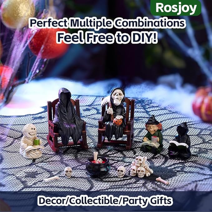 Halloween Miniature Mummy Desk Figurine,Gothic Horror Resin Mummy Decor,for Bookshelf Decor,Desk Trinkets,Collectible,Party Gifts