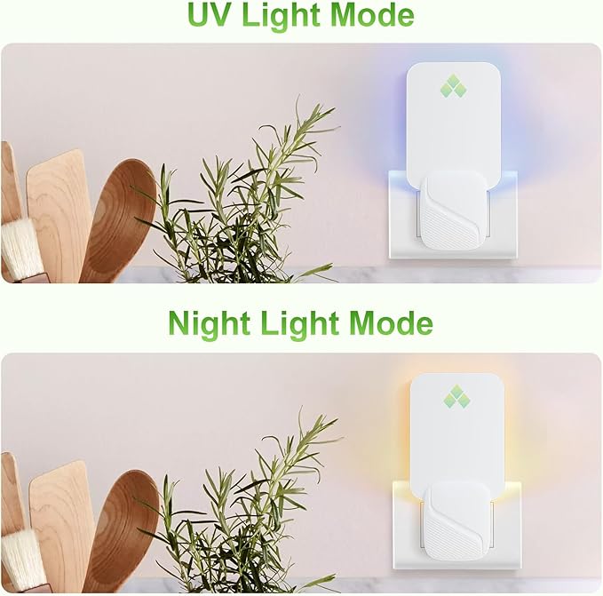 Fly Trap Indoor, Fruit Fly Traps for Indoors, Two Modes Protect 400 Sq Ft for Home, 2 Devices 12 Glue Cards, Fly Catcher Trap for Fruit Flies, Gnats, Mosquito, Flies, Moths, and Other Flying Insects