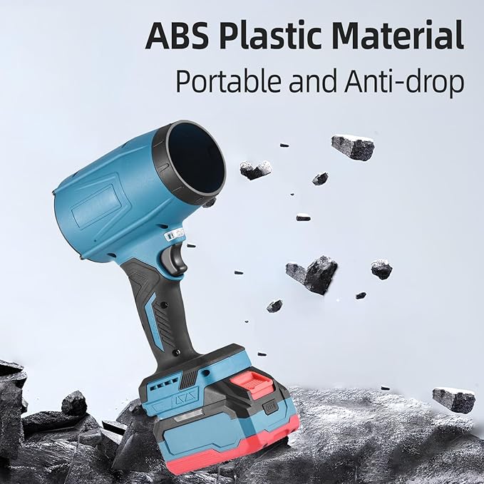 Cordless Leaf Blower Portable Dust Cleaner 21V Handheld Turbo Jet Blower 300000 RPM Compressed Air Duster for Patio Cleaning Lawn Care Drying Camping Blowing Leaves & Snow w/ 2 Batteries, Blue