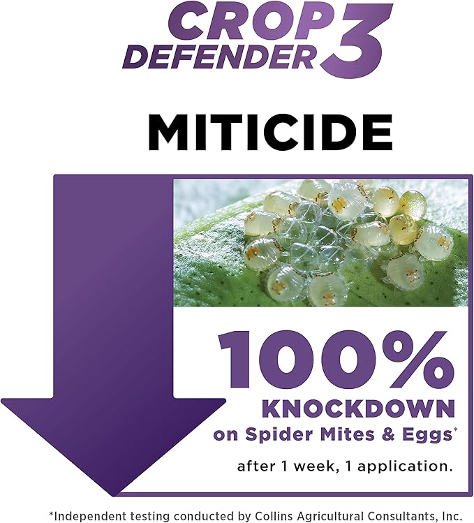 Grower's Ally Crop Defender 3 Ready-to-Use 24 oz | Natural, Safe & Organic Insecticide & Fungicide Control for Plants - Powdery Mildew, Spider Mites & Russet Mite Killer, OMRI Listed