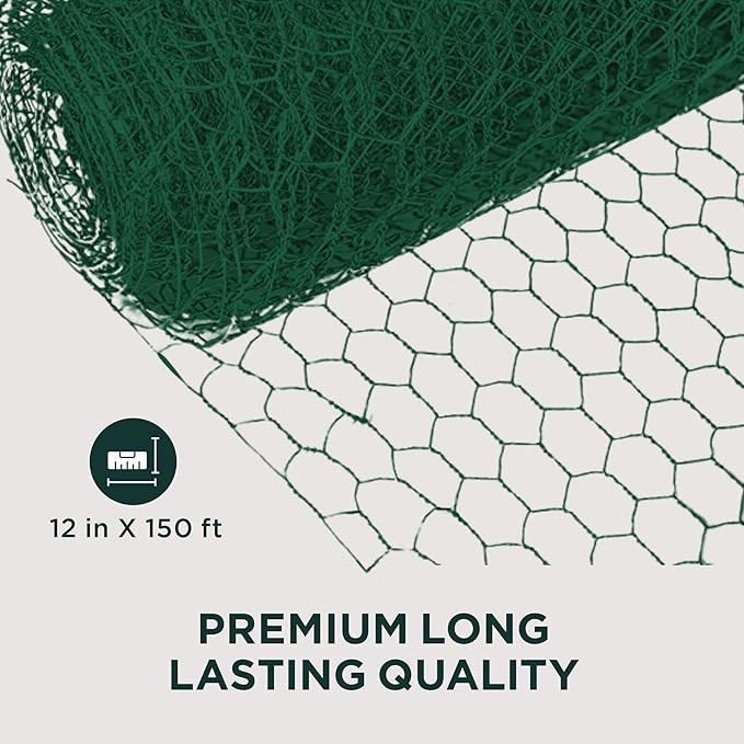 Green Florist Netting, Customizable Floral Wire, Steel Wire Mesh Roll, Versatile and Durable Garden Netting, Essential Floral Arrangement Supplies, 12 inches x 150 feet