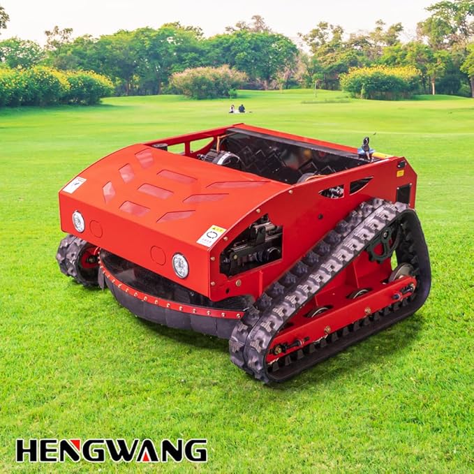 Remote Control Lawn Mower 16HP 50° Climbing Adjustable Mowing Height Track Drive All Terrain Grass Cutter Yard Mower (HW 452 80L)