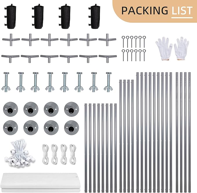 JY QAQA Carport, 12x20 FT Heavy Duty Carport Reinforced Steel Poles with Removable Sidewalls & Doors,Roll-up Windows Car Canopy with Sandbags and All-Season Tarp for Car Boat Truck Motorcycle