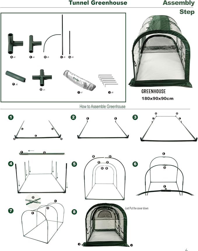 Porayhut Portable Greenhouse Tent, Easy Set-Up Gardening Flower House & Plant Sunshine Room with PVC Cover,71" X35.4" X35.4" for Protecting Plant from Cold Frost & Birds & Insects