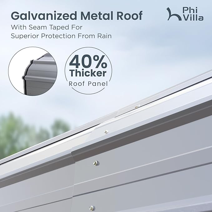 PHI VILLA 35 x 14 ft Heavy Duty Metal Carport with Galvanized Steel Roof for RVs, Cars, Boats, and Tractors