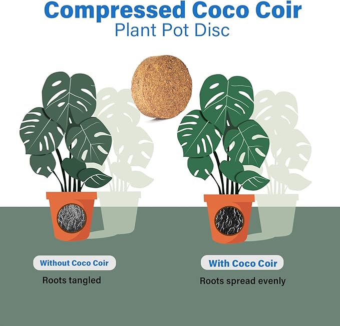 Iceyyyy 60pcs 40mm Compressed Coco Coir Fiber Potting Soil - Expanding Organic Coco Coir Pellet Fiber Soil, Peat Soil Pellets Seeds Starting Plugs for Planting (60, 1.57Inch)