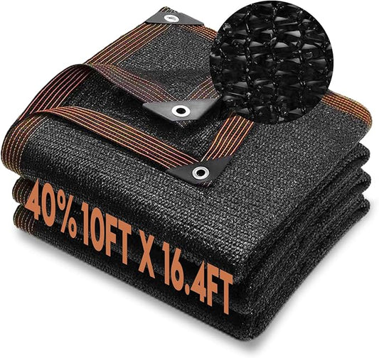 DGSL 40% Shade Cloth Greenhouse Shade Cover with Grommets - 10Ft x 16.4Ft Mesh Tarp for Pergola, Patio Plants, Chicken Coop, Garden, Outdoor, Backyard