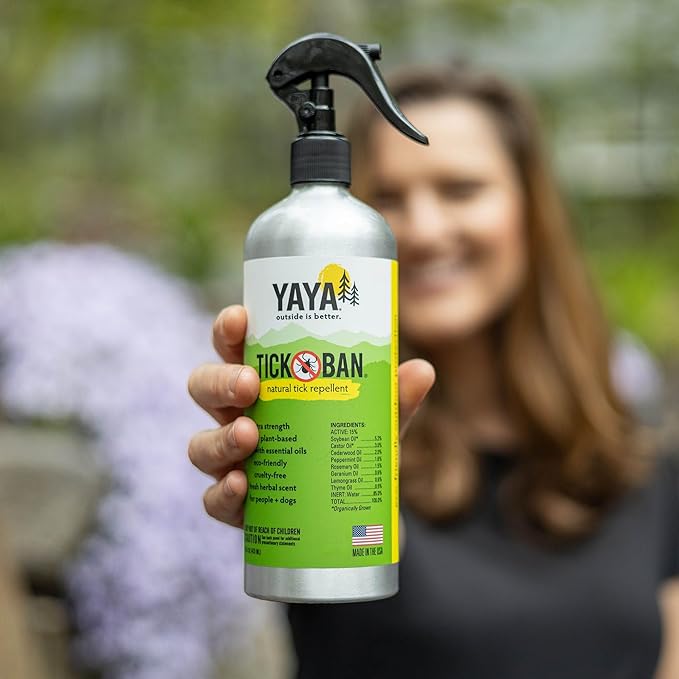 Yaya Organics All Natural Extra Strength Tick Repellent DEET Free - 16 Ounce Spray Bottle