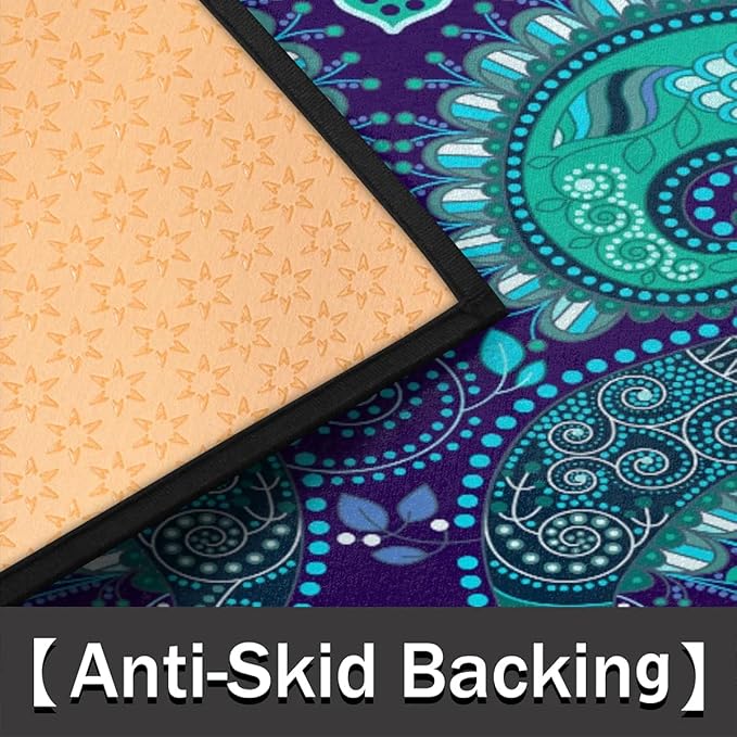 cfpolar Half Round Door Mat, Ocean Boho Semicircle Door Mats, Non Slip Area Rug Soft Doormat for Front Door Indoor Entrance Welcome Mat for Garage Patio Home Decor 24 x 36 in