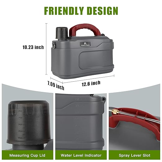 2 Gallon Battery Powered Garden Sprayer Pump Sprayer with USB Rechargeable Handle, Retractable Wand, Adjustable Strap Electric Weed Sprayer for Lawn, Garden, Yard