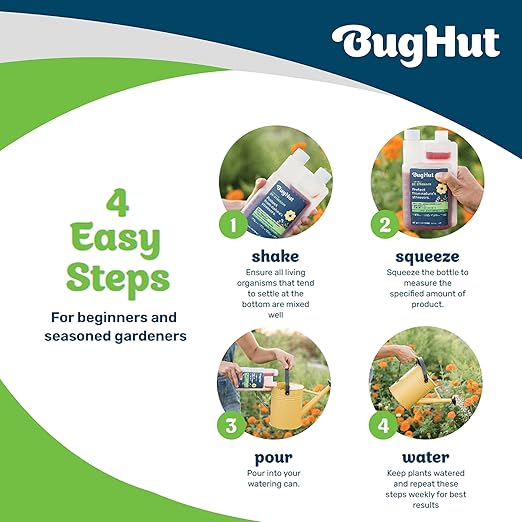 Booster Liquid Plant Food - Formula for Strong Roots, Vibrant Blooms, and Healthy Growth - Ideal for Indoor & Outdoor Gardening - People, Pets & Pollinator Friendly - 16 fl oz, Makes 63 Gallons