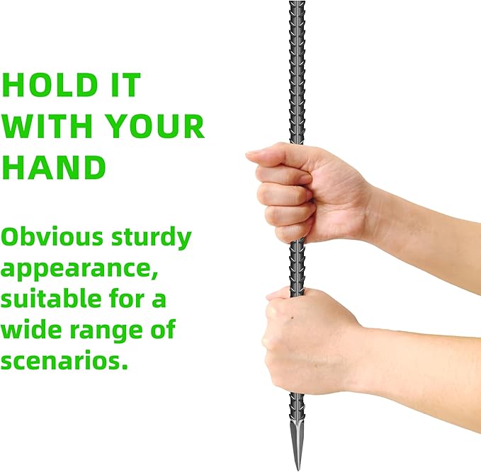 16 Pieces 24-Inch Garden Ground Stakes Galvanized Steel Rebar Stake - Heavy Duty Anchors for Tents, Position Kits,Fences, and Trampolines