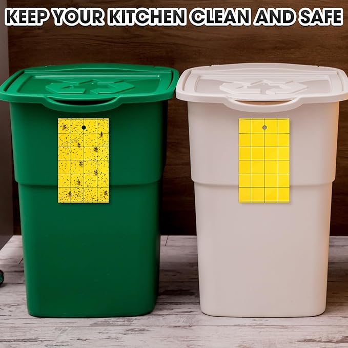 Qualirey 100 Pcs Yellow Sticky Trap for Gnats 3 x 5'' Dual Side Sticky Fruit Fly Trap with Tie Plant Sticky Trap for Flying Insect Fungus Bugs Flying Sticky Trap Sticky for Indoor Outdoor