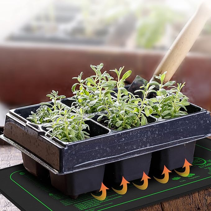 GYTF 21W Seedling Heat Mat for Seed Starting, 10" x 20.75" Waterproof Heating Pad for Indoor Plants Germination Hydroponic, MET Standard - 2 Pack