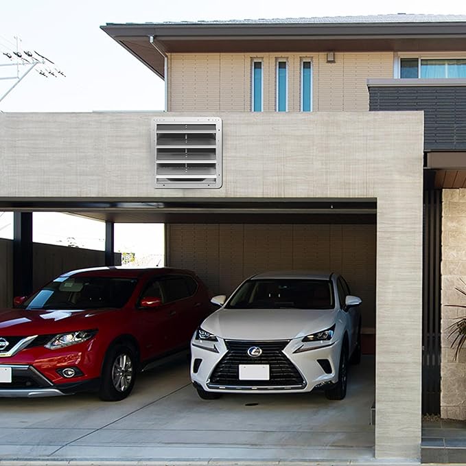 16 Inch Galvanized Shutter Exhaust Louver Vent, Automatic Gravity Shutter Louver Vent for Home Attics, Workshops, Barn, Greenhouse (Motor&Blades are not Included)