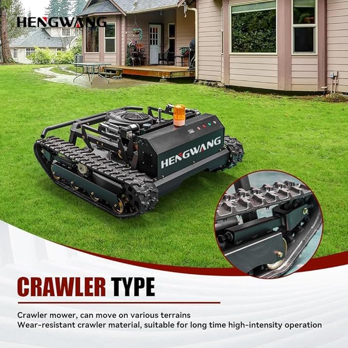 Robotic Remote Control Lawn Mower 90° Climbing Adjustable Mowing Height Track Drive All Terrain Grass Cutter Yard Mower(HW-810-90B)