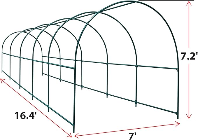 Strong Camel Greenhouse Replacement Frame for Larger Hot Garden House, Support Arch Frame Climbing Plants/Flowers/Vegetables (16.4'x 7' x 7.2')