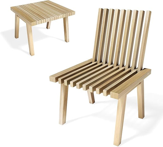 Melino Wooden Convertible Bench Picnic Table, Outdoor Bench Wood, 500Lbs Weight Capacity, Park Bench for Outdoors, Porch, Balcony (Small Size)