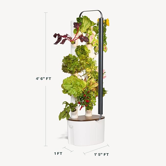 Gardyn Studio Vertical Hydroponics Growing System Kit - 16 Non-GMO Plants, Herbs, Vegetables - Tower Garden - Hydroponic Herb Garden Planter Indoor Kit - Indoor Gardening System with LED Grow Lights