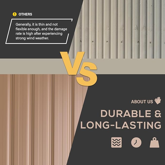 U-MAX 10x14 Outdoor Storage Shed, Large Metal Outside Storage Garden Sheds & Outdoor Storage Shed Clearance, Tool Shed Lockable for Backyard, Patio and Outside Use in Gray