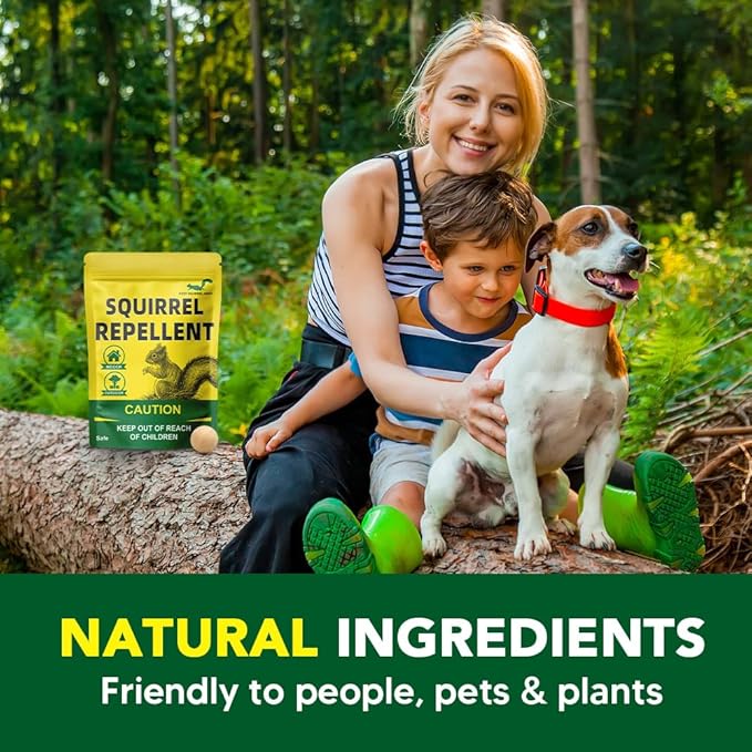 Squirrel Repellent Outdoor, Mint Squirrel & Chipmunk Repellent for Outdoor, Keep Squirrels Out of Garden, Squirrel Repellent Safe for Gardens/Bird Feeders/Attic & Yard, Easy-to-Use - 12p