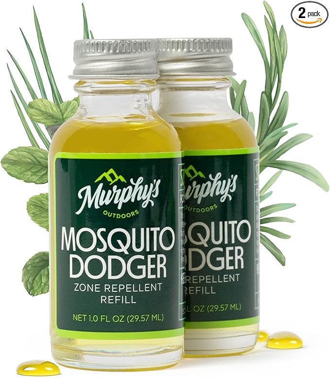 Murphy's Naturals Mosquito Dodger Zone Repellent Refills, Repels 30 Hours Each, Made for Murphy's Naturals Mosquito Dodger, 1oz Refill Bottles, 2-Pack
